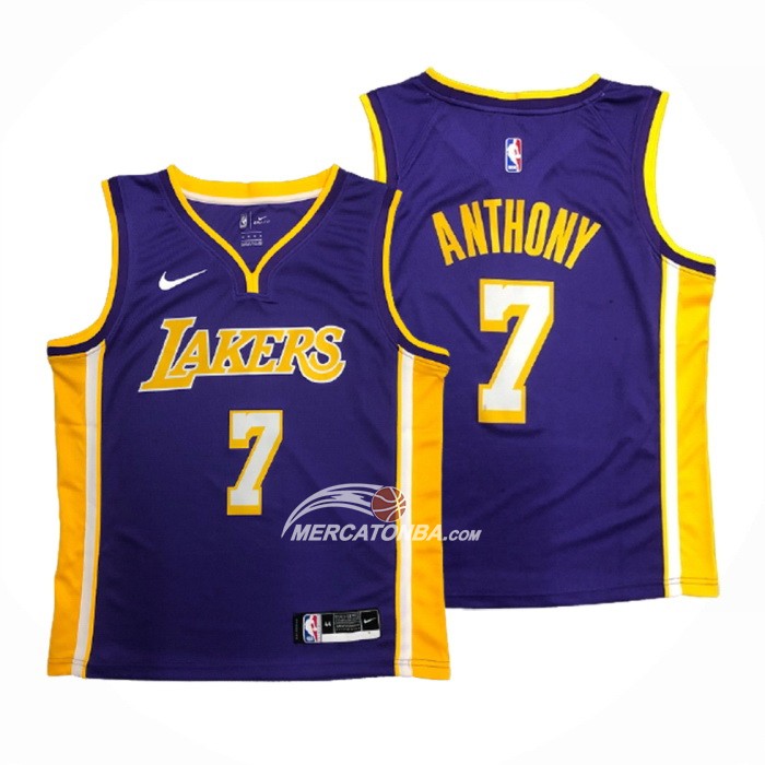Maglia Los Angeles Lakers Carmelo Anthony NO 7 Statement Viola
